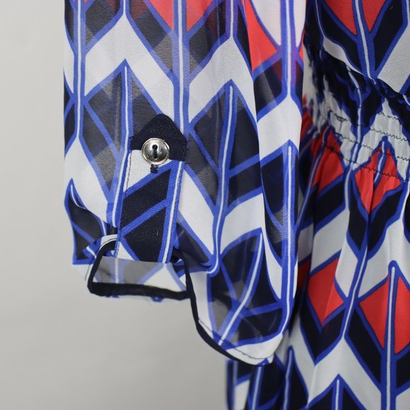 ENFOCUS Geometric Elastic Waist Dress PETITE 4P - Picture 4 of 6